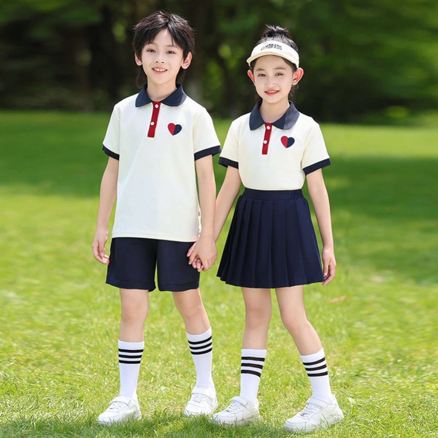英伦风班服六一表演运动套装三件套夏季一年级61服装团体儿童节