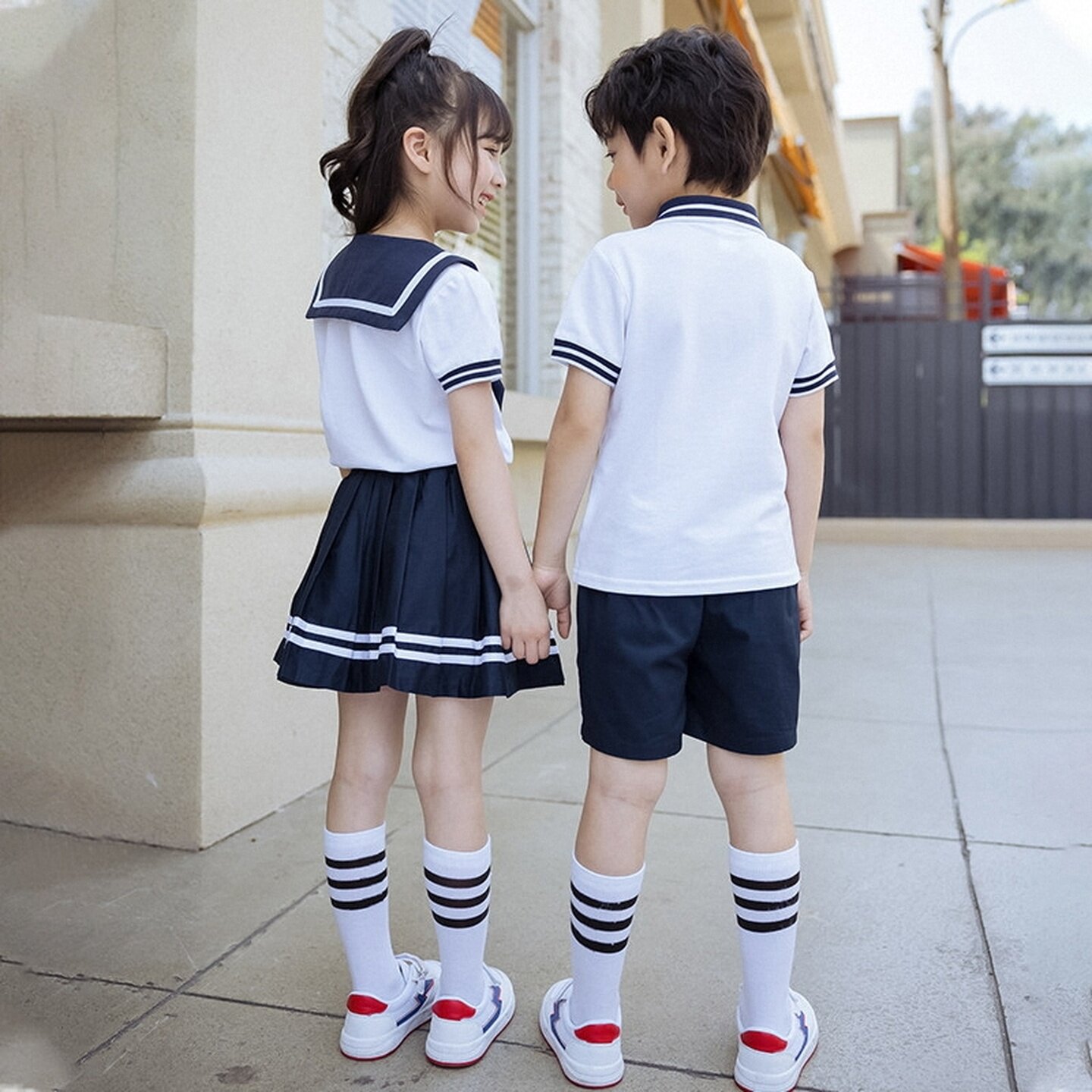 学院风班服裤子国风运动会小学生百褶裙英伦风园服春秋款古风年级