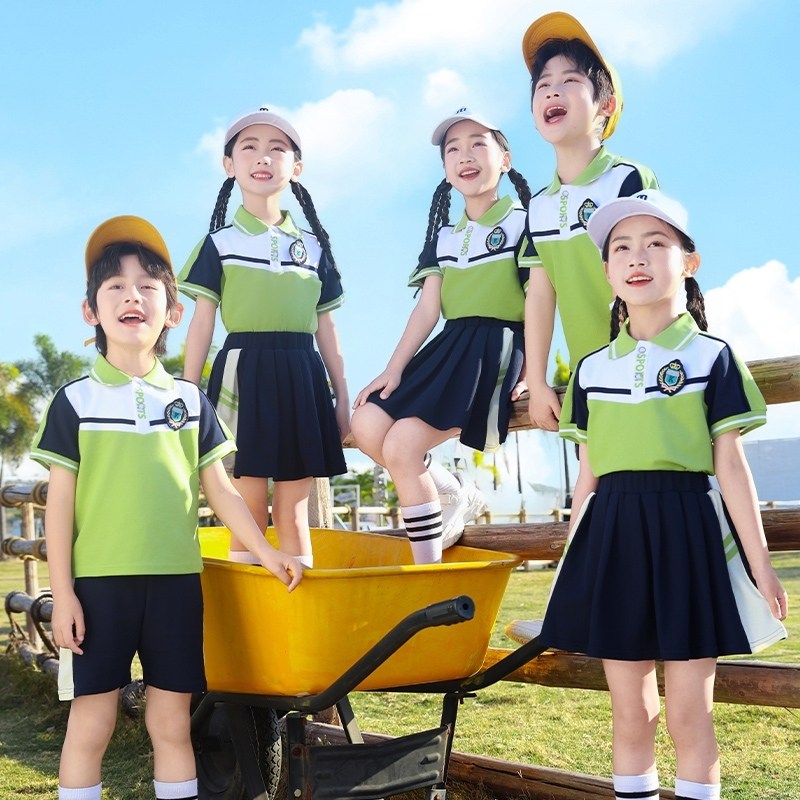 学院风班服舞台季儿童入园春秋季小学生校服三件套彩虹色运动会
