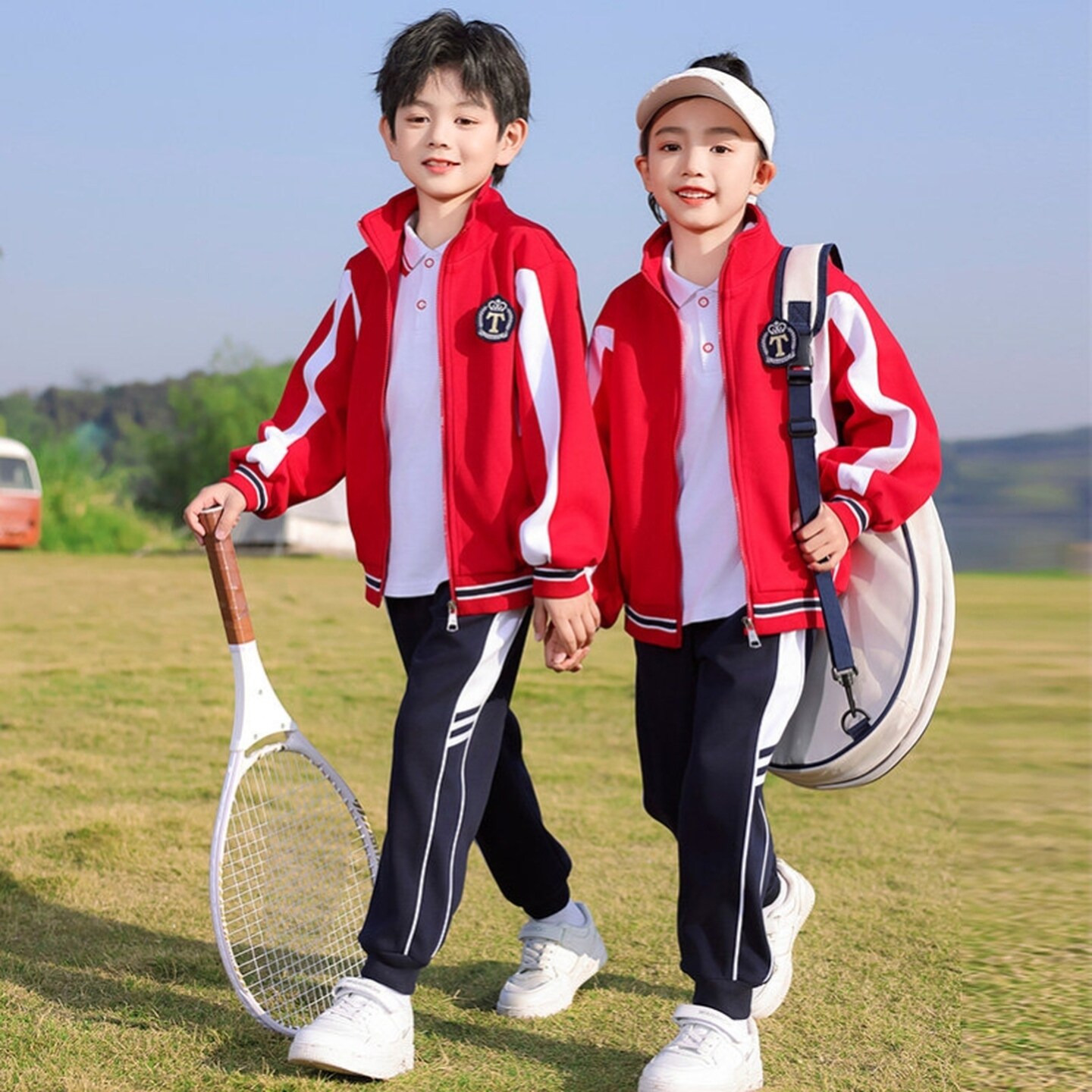 学院风班服两件套运动风运动套装定制服装运动服外套夏季活力夏装