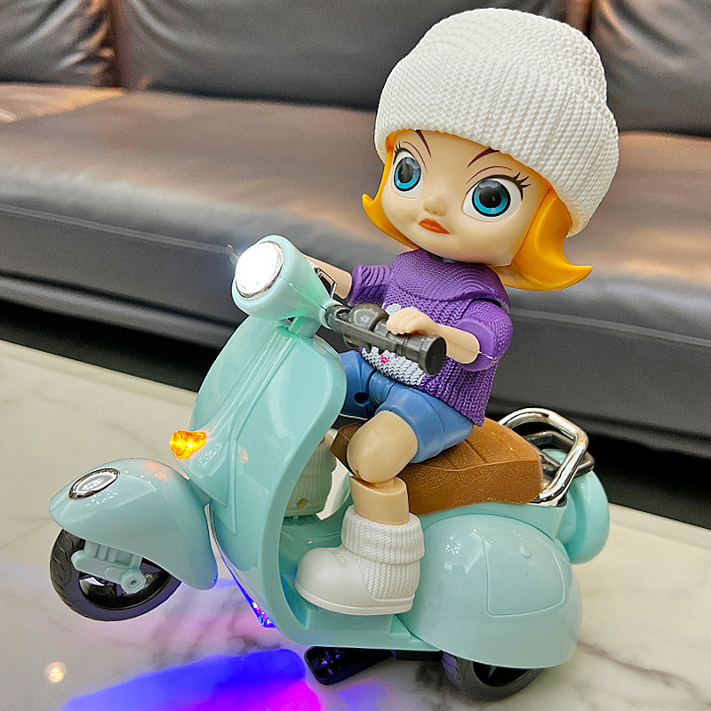 儿童电动特技三轮车1一3岁宝宝男孩女孩音乐灯光旋转小绵羊摩托车