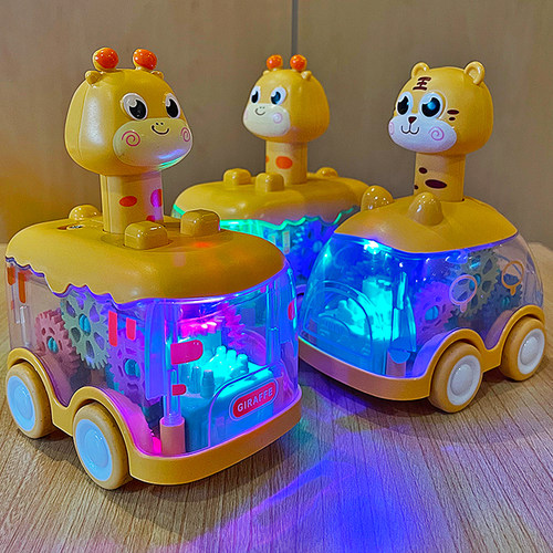 儿童按压小汽车惯性回力车灯光