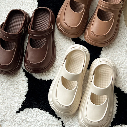 复古玛丽珍凉鞋女包头洞洞鞋外穿