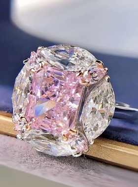 水滴鸽子蛋戒指粉钻泡泡糖钻戒