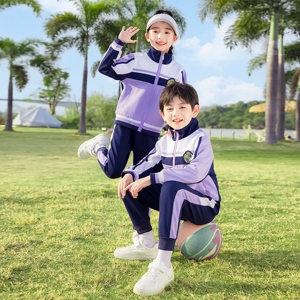 学院风班服藏蓝男童春秋季学校两件套四件套彩虹色季节背心运动会