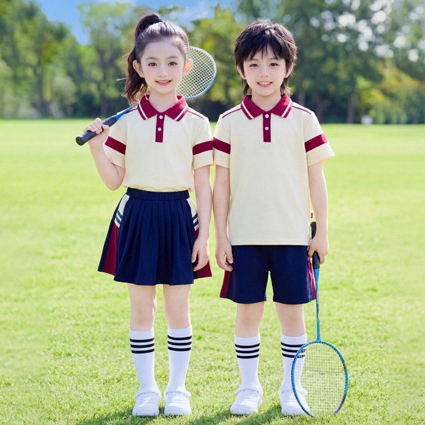 小学生校服礼服套装夏装演出服女童舞蹈服中小学生短袖园服一年级