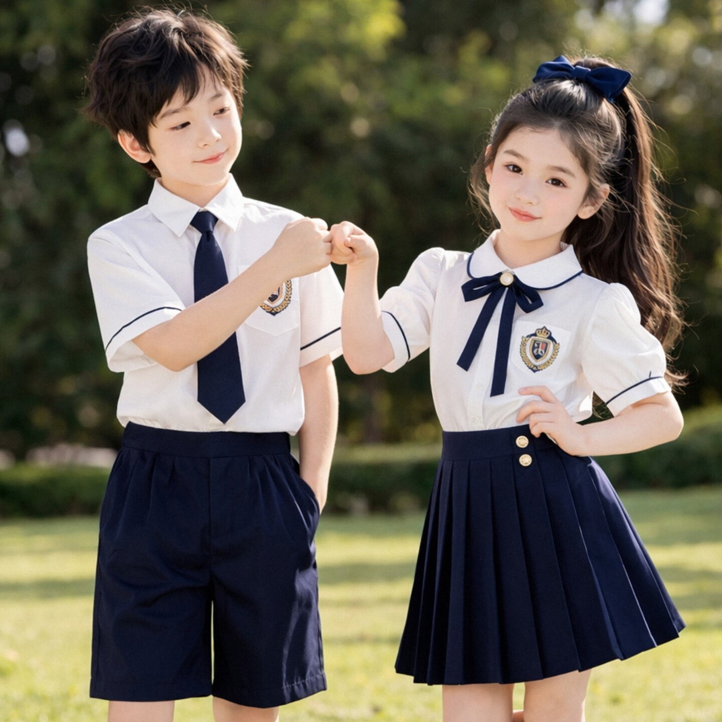 男女的演出服舞蹈服运动会套装儿童节粉色两件套表演服夏款班服
