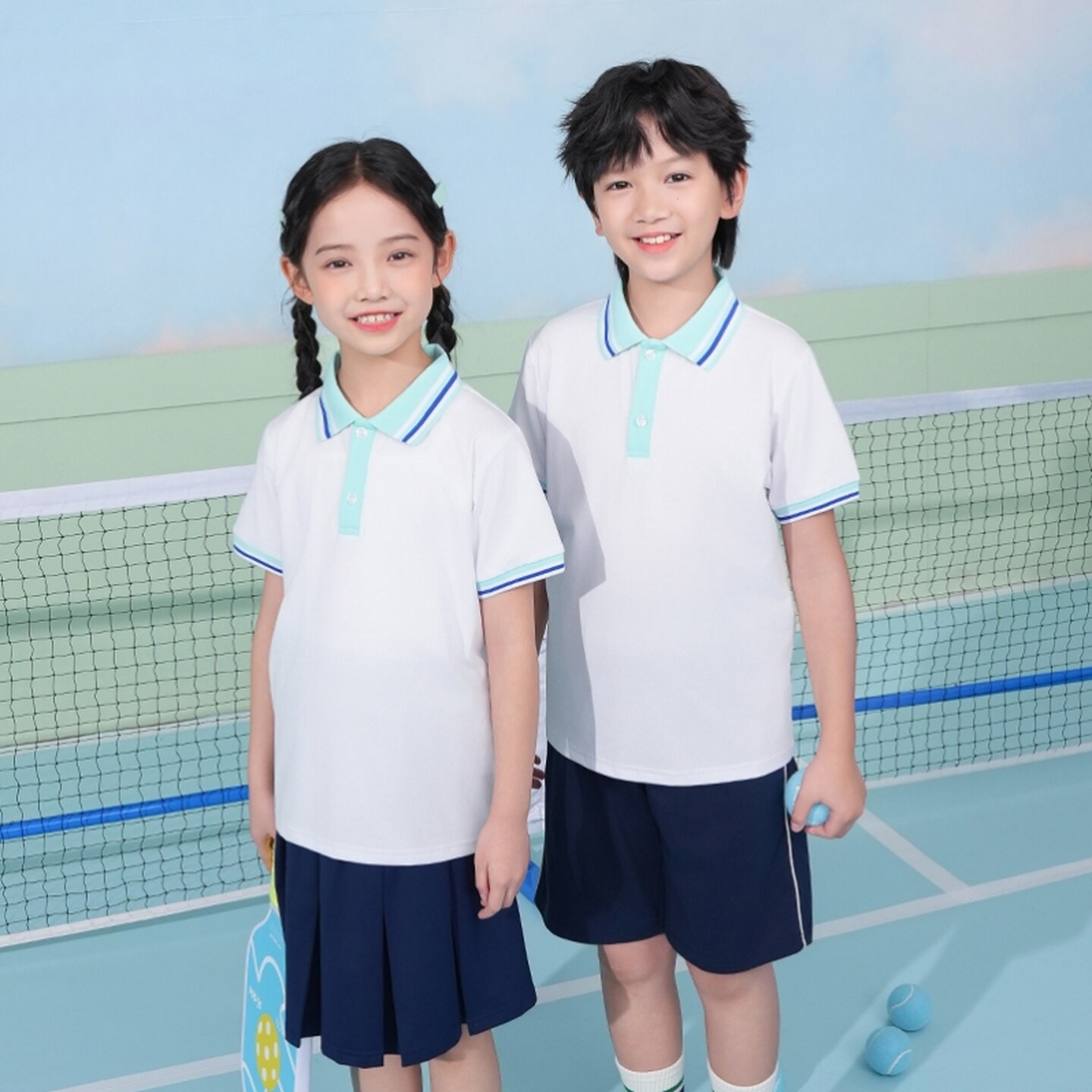 江西景德镇乐平市校服中小学生班服儿童运动套装四季款套装 - 实物图