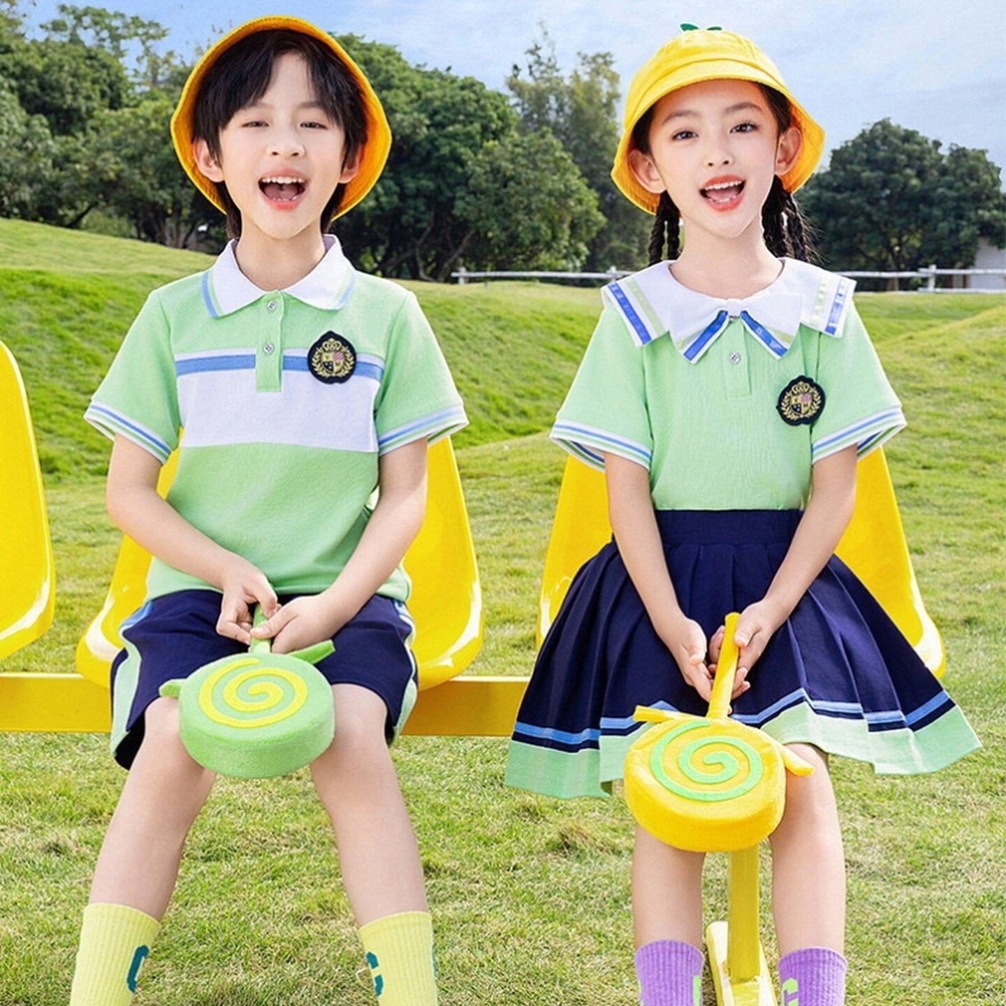 幼儿园园服半身裙舞蹈毕业班百褶裙合唱春秋款中大童毕业装新中式