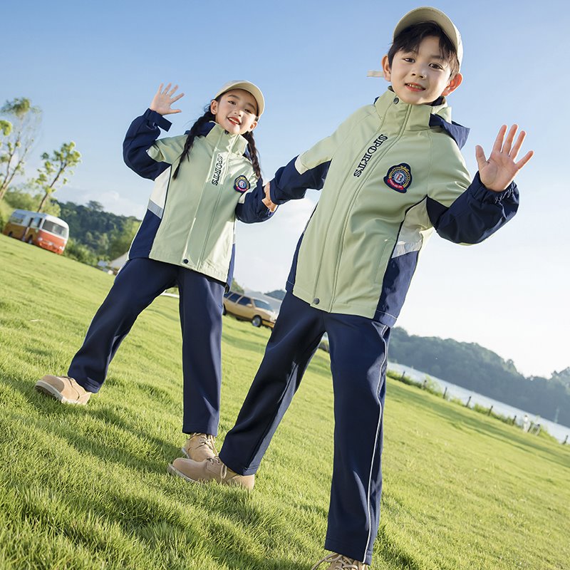 英伦风校服服饰老师蓝色三件套亲子装定制两件套春装三年级学院风