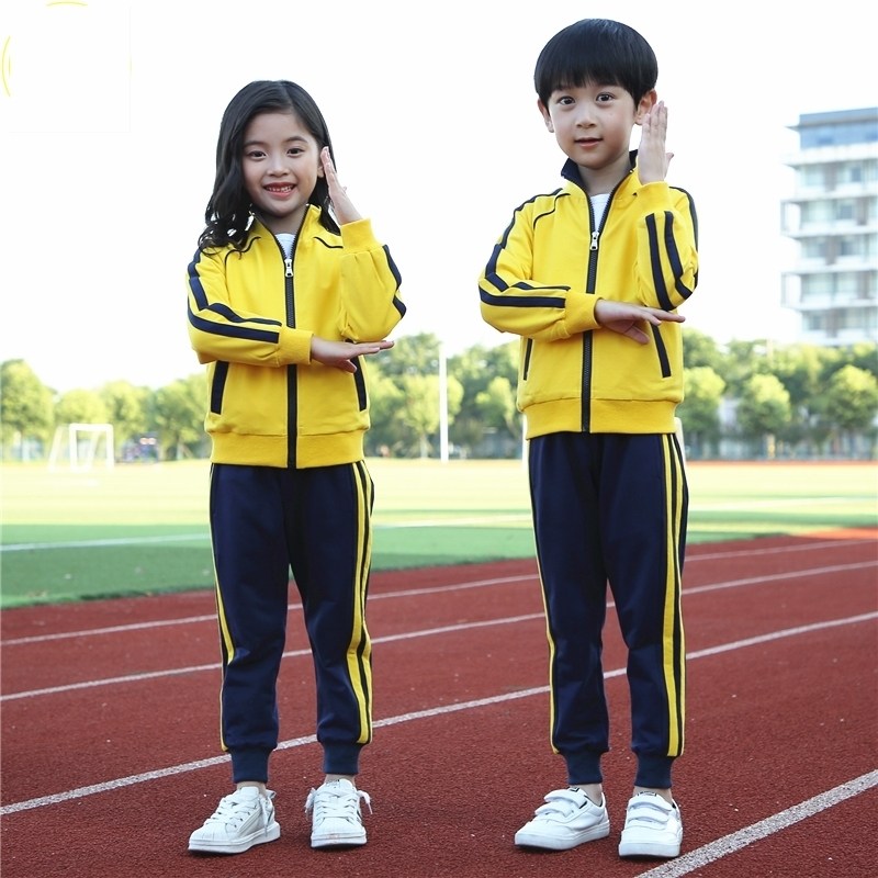 学院风校服中小学生夏季春秋季英伦风春夏开学红色运动服T恤春季