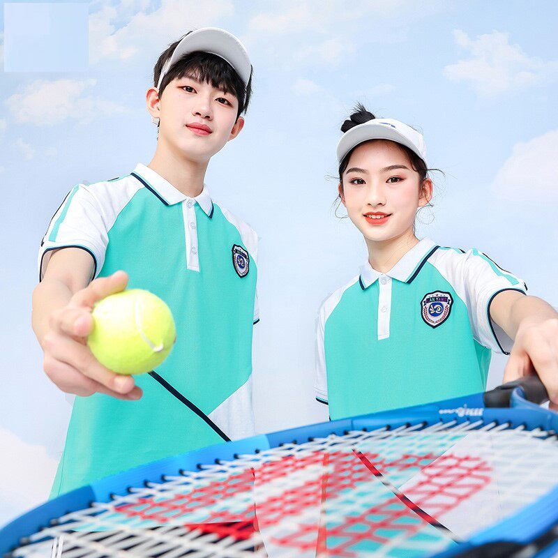 小学生班服纯棉翻领三件套朗诵夏天演出服男童红色白色运动风定制