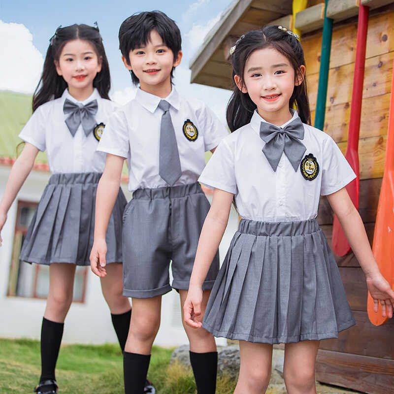 学院风校服连衣裙jk合唱经典衬衣六一短袖运动套装三件套小朋友