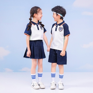 幼儿园园服英伦学院风合唱服夏季连衣裙小学生短袖校服诗歌朗诵服