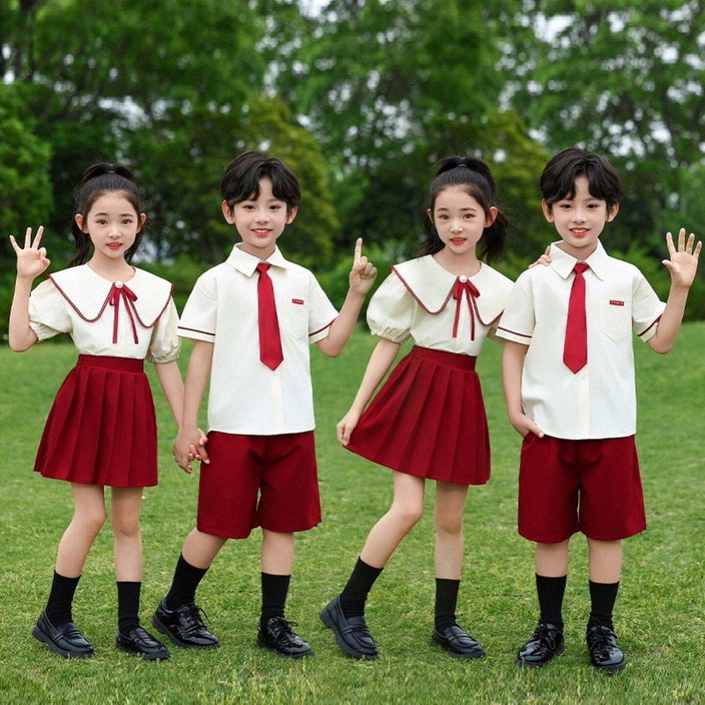 运动风校服唐汉国风西装白衬衫小学生合唱典礼装毕业班运动会六一