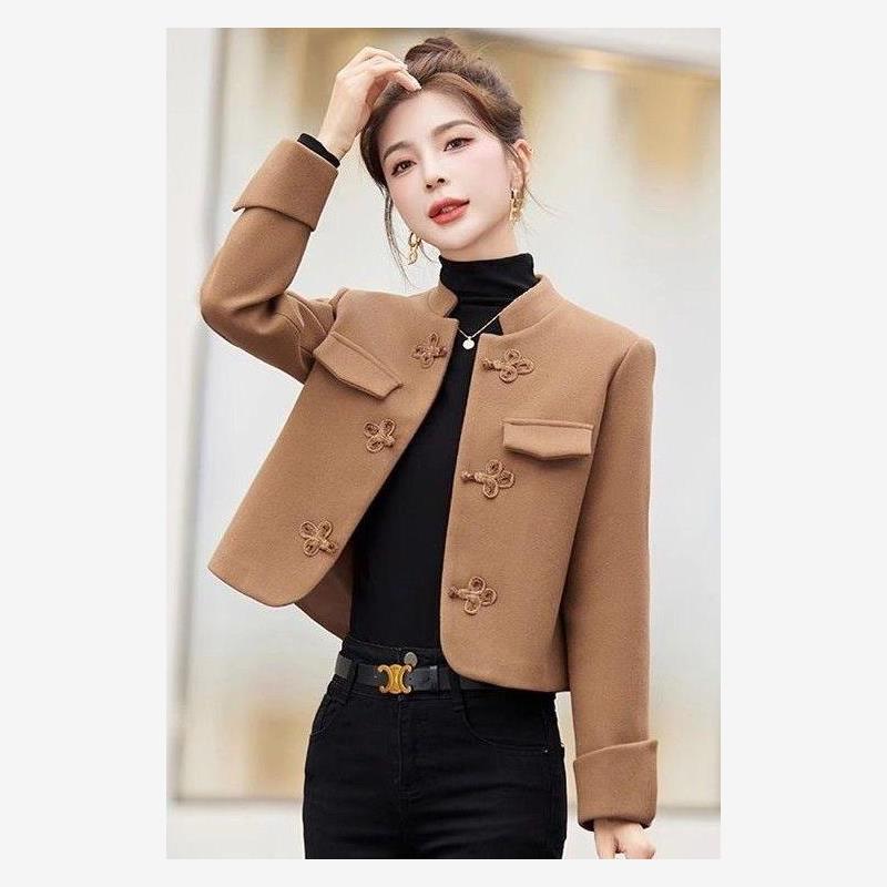 高级感气质新中式盘扣毛