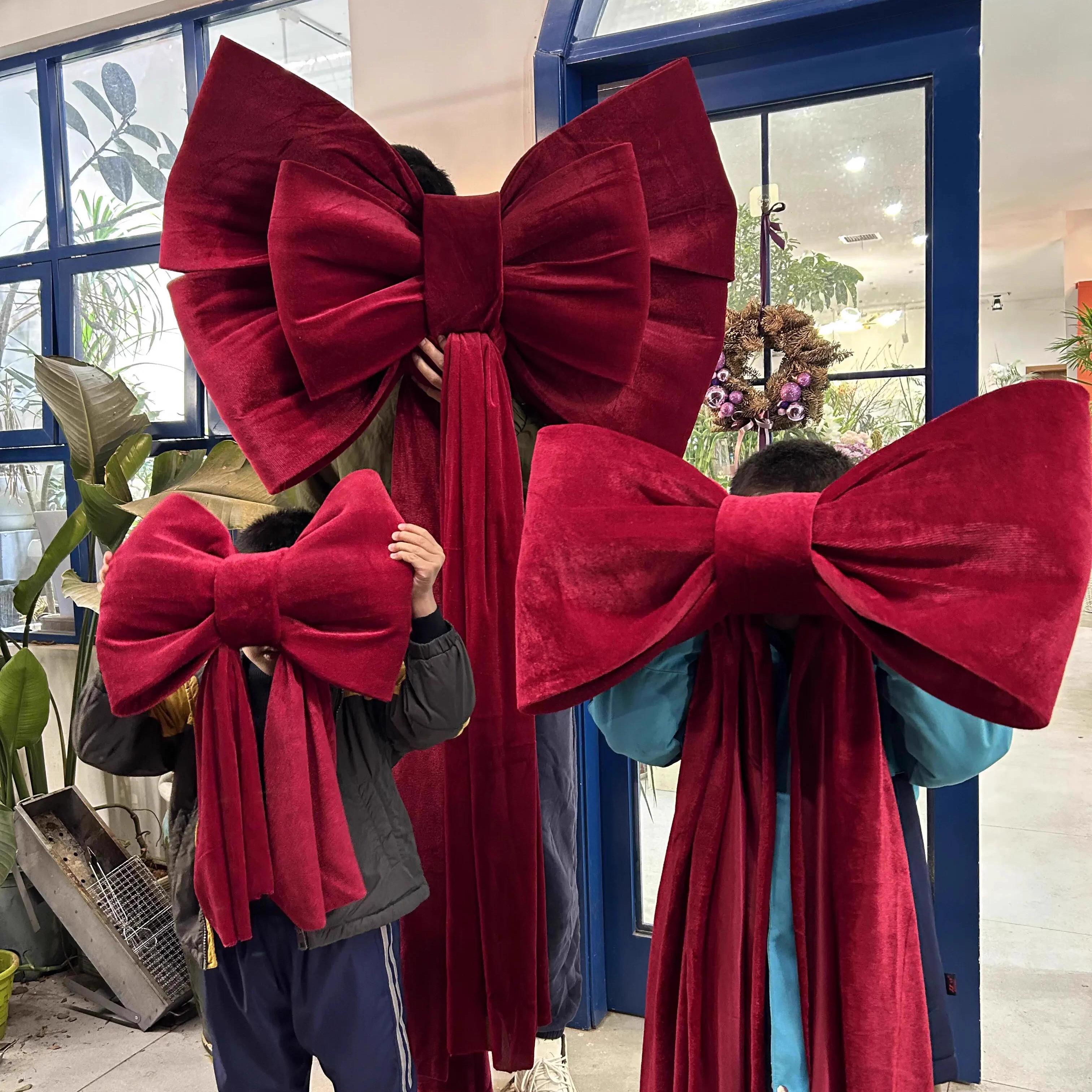 丝绒大蝴蝶结巨型超结婚房布置商场店铺橱窗派对拍照道具婚礼装饰