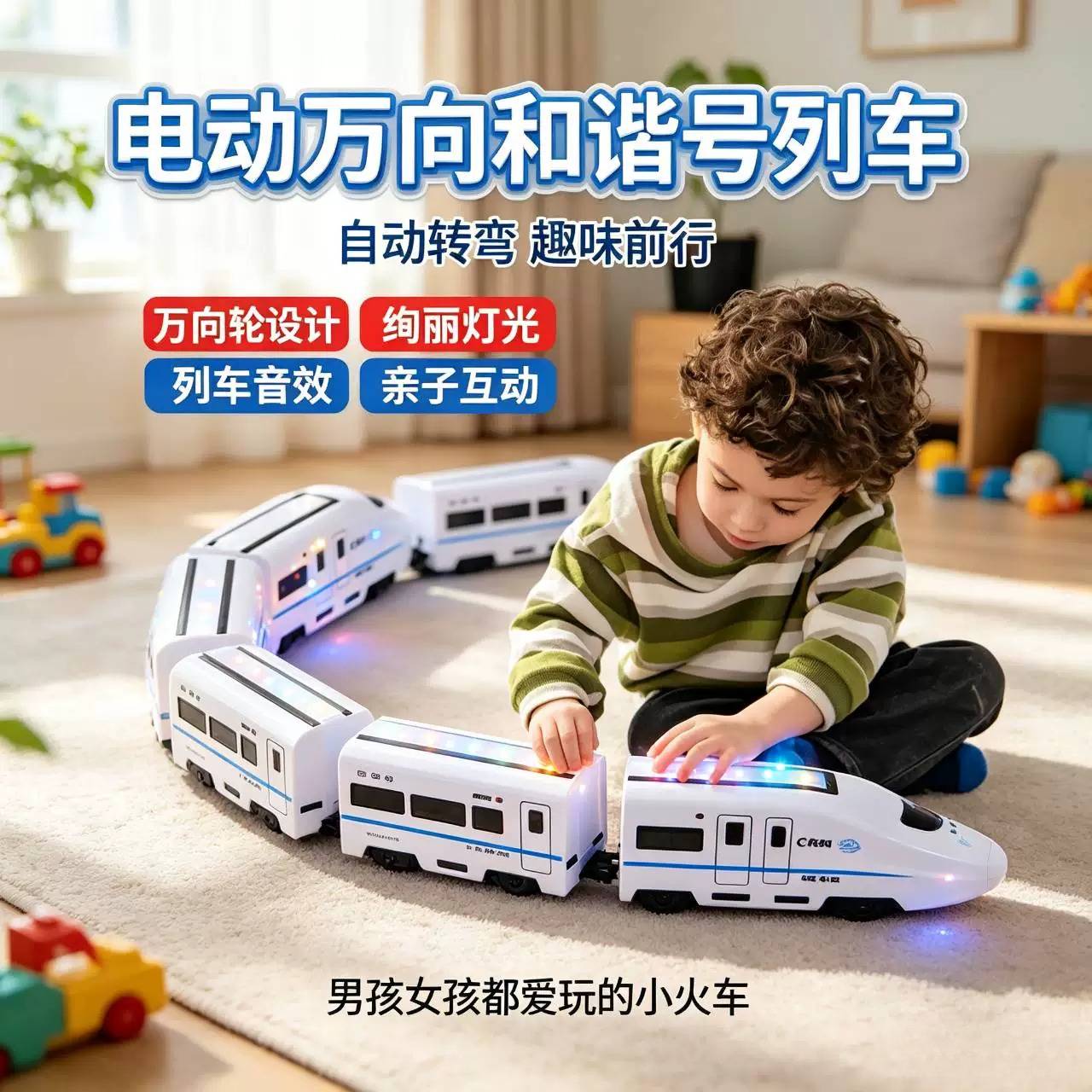 电动大号高铁仿真儿童玩具火车｜