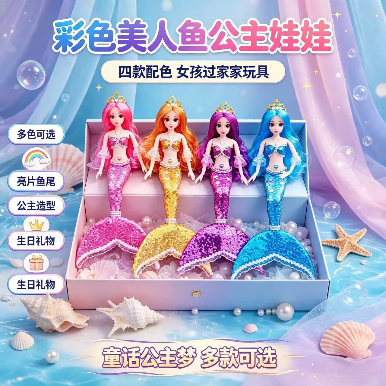 美人鱼洋娃娃超大号会唱歌公主