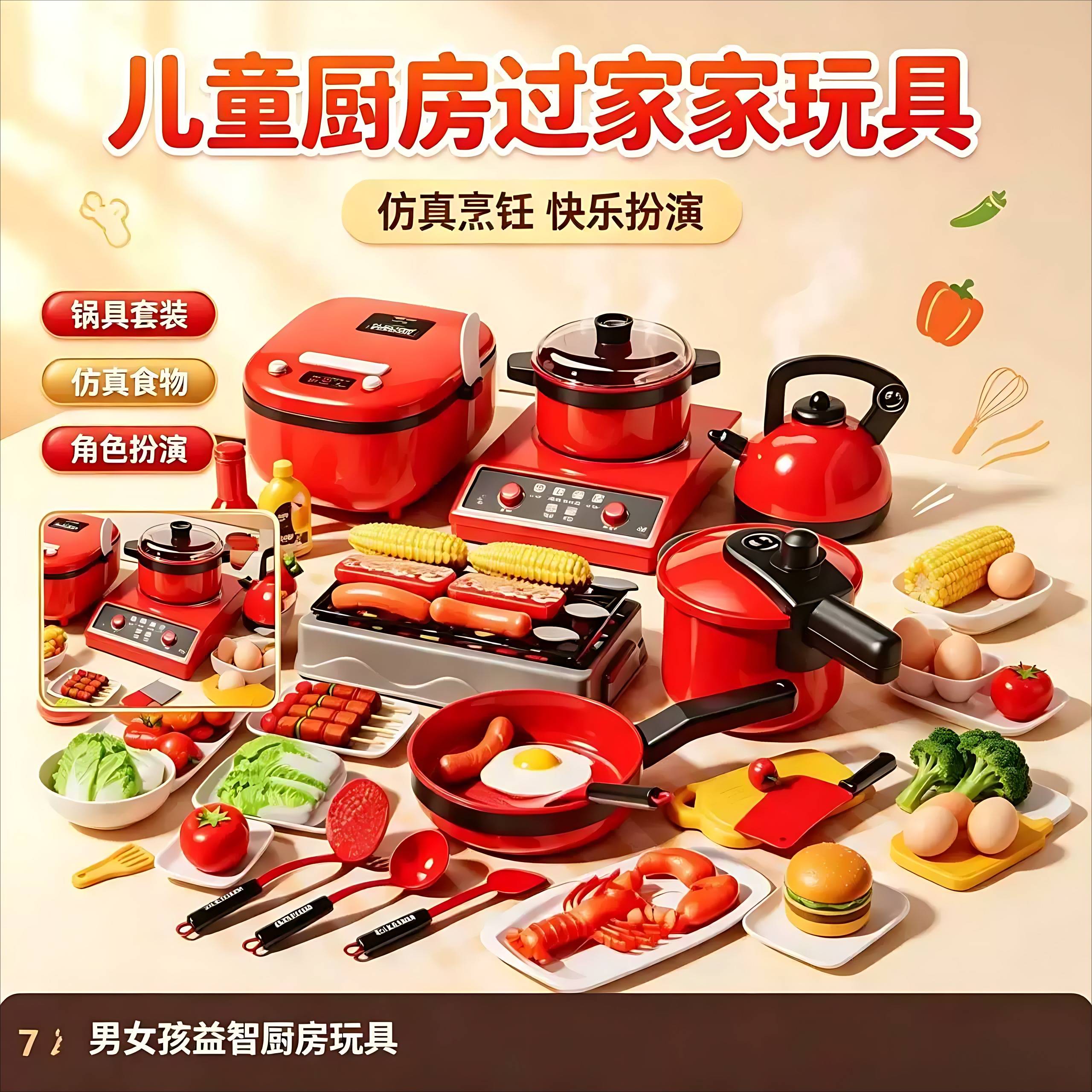 儿童过家家厨房切切乐仿真厨具|