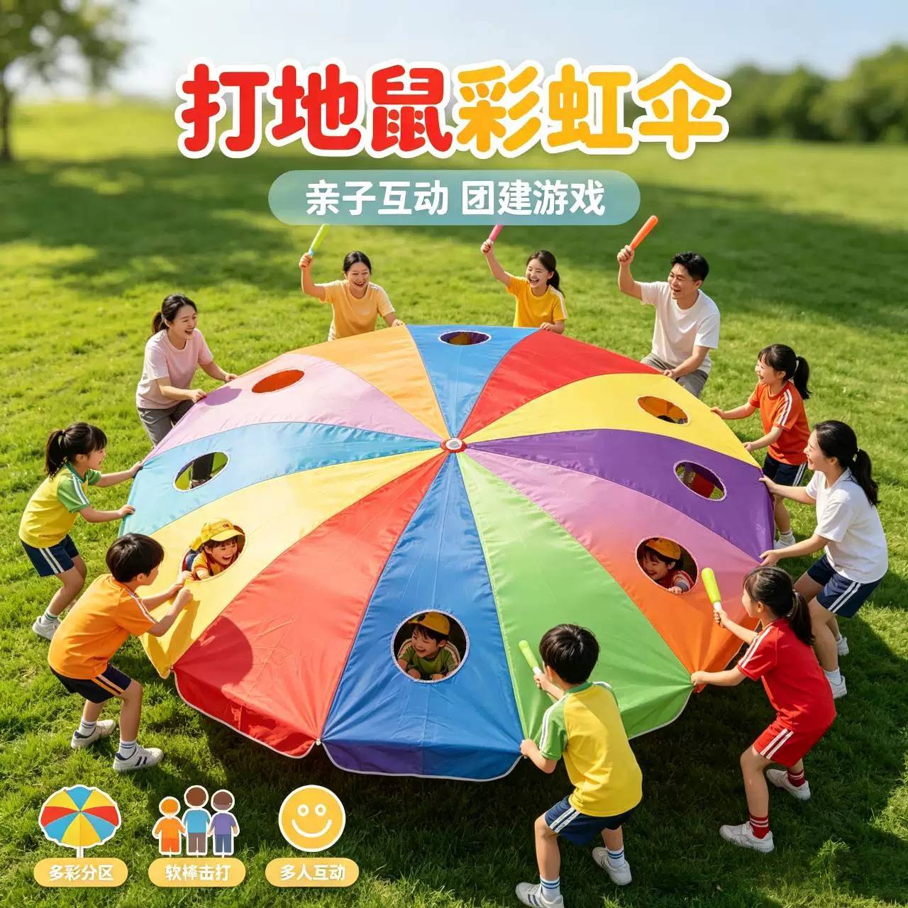 打地鼠彩虹伞幼儿园早教亲子户外