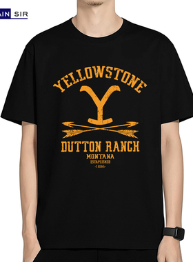 黄石Yellowstone美剧周边同款衣服 大码宽松短袖t恤男女夏 纯棉