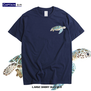 直喷小众衣服短袖 原创 数码 海洋生物乌龟印花 t恤男女夏纯棉 海龟
