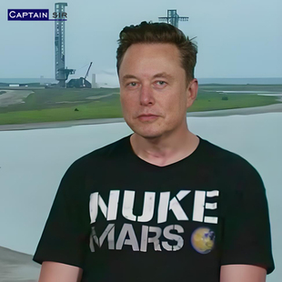NUKE MARS 马斯克 SpaceX 星舰 核爆火星 周边同款 趣味短袖t恤棉