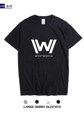 西部世界美剧 WESTWORLD周边衣服同款短袖t恤半袖衫棉男女大码 夏