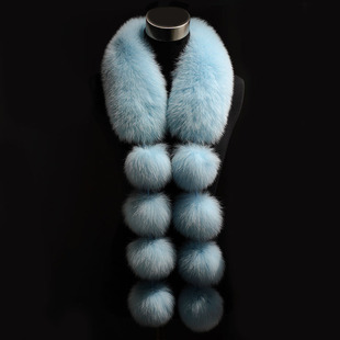 狐狸毛真毛围巾毛球球保暖围脖整皮女韩版秋冬皮草毛领子时尚百搭