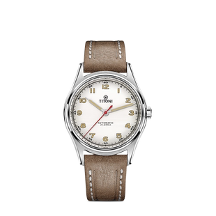 Titoni瑞士梅花表传承系列复古皮带夜光自动机械手表男士腕表官方