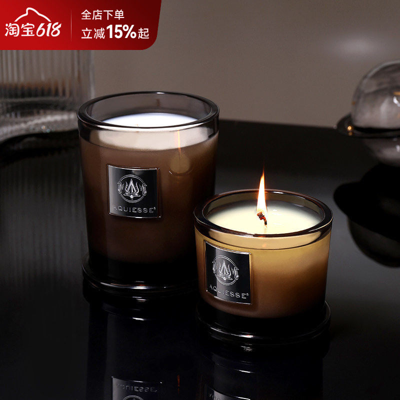 美国Aquiesse香薰蜡烛室内玻璃杯植物精油大豆蜡无烟香氛助睡眠