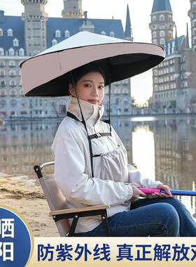 户外防晒晴雨两用折叠头带伞
