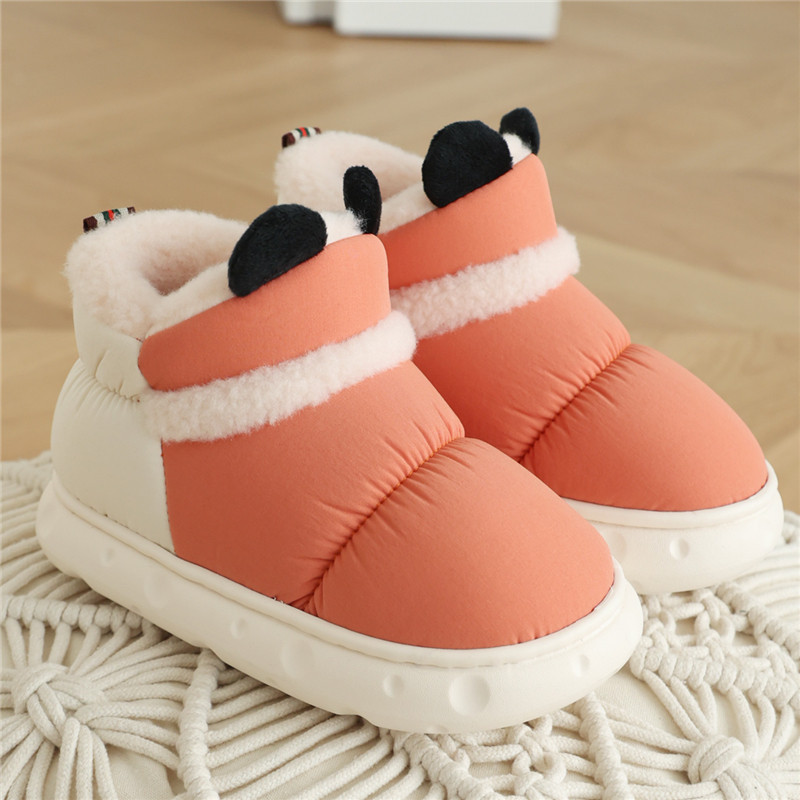冬季儿童软底居家室内外穿包跟棉拖鞋加绒加厚男女中大童保暖棉鞋