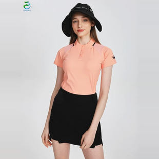 T恤防走光短裙GOLF运动球上衣 AW新款 高尔夫女装 短袖 速干弹力修身