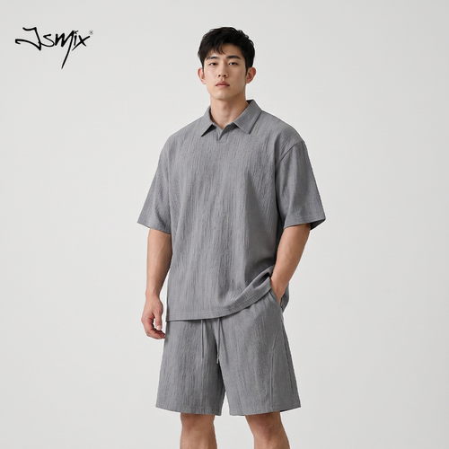 Jsmix大码男短袖polo衫短裤套装