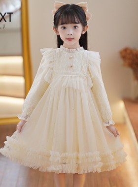 Next jylj女童连衣裙2025春装宝宝蕾丝网纱蛋糕裙儿童礼服公主裙