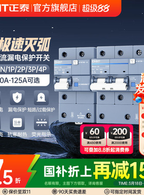正泰空气开关漏电保护器NB3LE大电流漏保2P63A断路器80a100A125A
