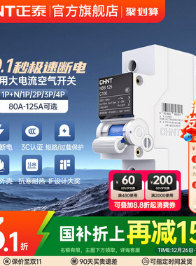 正泰NB6-125空气开关家用断路器泰极1P2p空开大电流80A100a125a