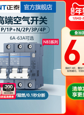 正泰空气开关NB3断路器32A总空开家用1P短路保护2P空调20A热水器