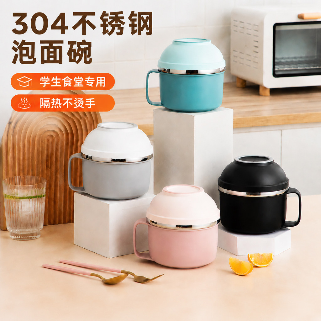 美特家饭盒304不锈钢快餐杯图片