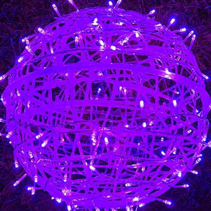 挂树上的彩灯圆球形灯灯光假山楼顶树木造型灯白色照树灯外墙动态