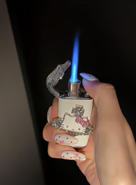 凯蒂猫精致轻奢蝴蝶高级打火机双火焰送女友闺蜜高级感精致礼物潮
