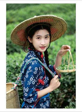 茶文化茶园采茶美少女人物摄影图