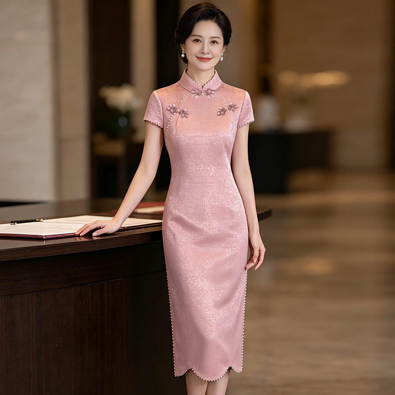 新娘旗袍女新中式2026新款小个子日常可穿 年轻款婚宴喜妈妈礼服