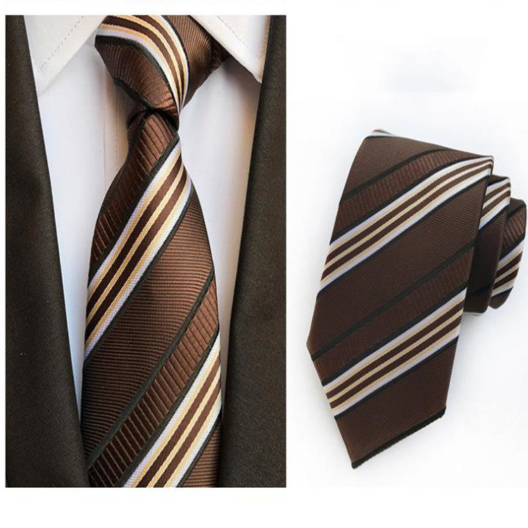 保安西装灰色紫色黄色酒红色蓝色金色咖啡色条纹棕色领带男女提花