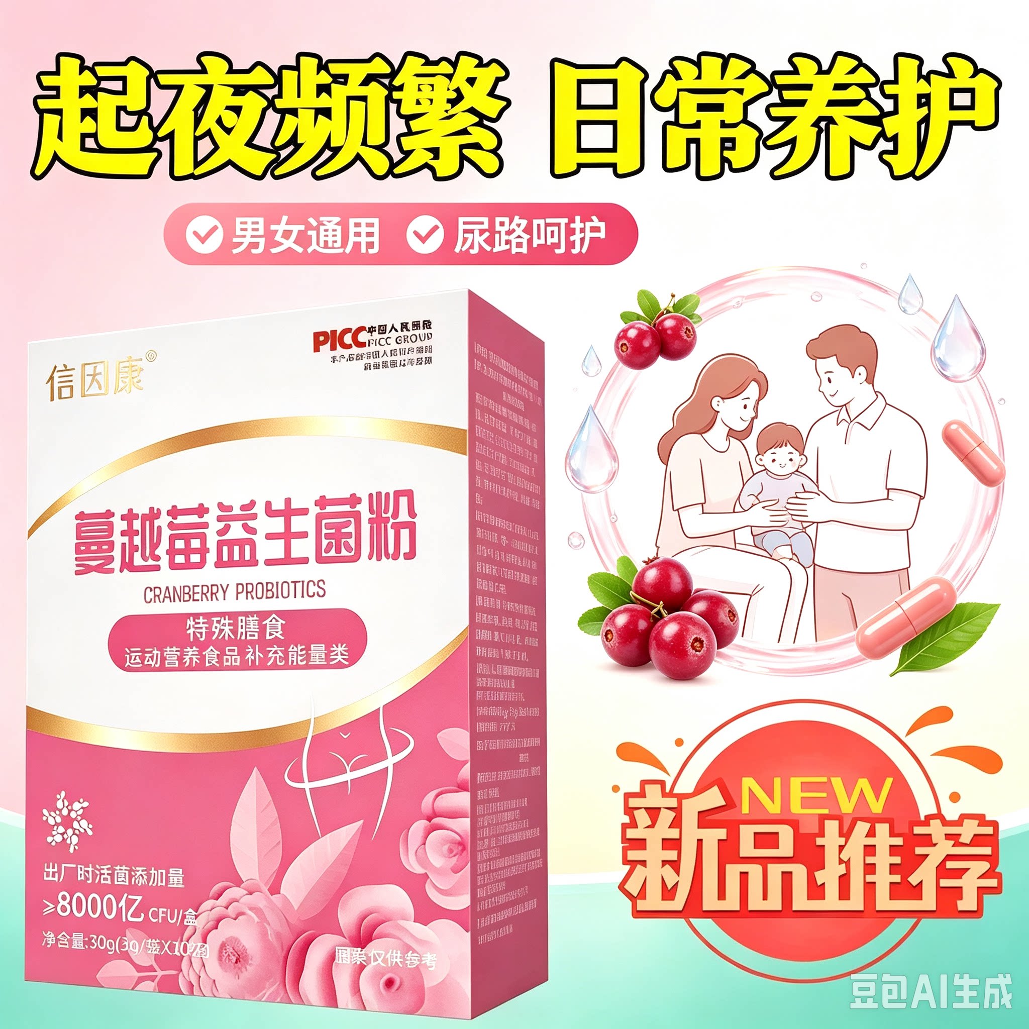 石轻顔蔓越莓尿频尿急调理