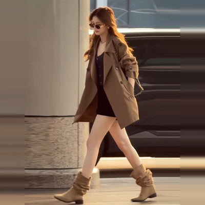 韩系气质高级感风衣外套女短款2025秋季新款正肩小个子巨好看大衣