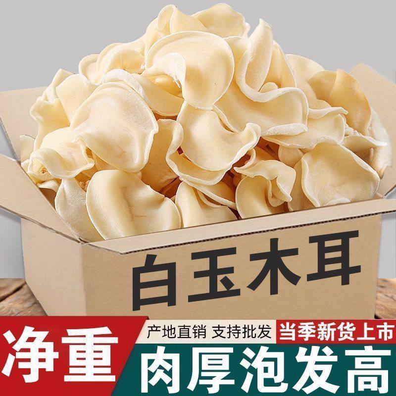 白玉木耳干货产地直发白玉耳木耳菇脆嫩爽口甜汤炒山药泡发高批发