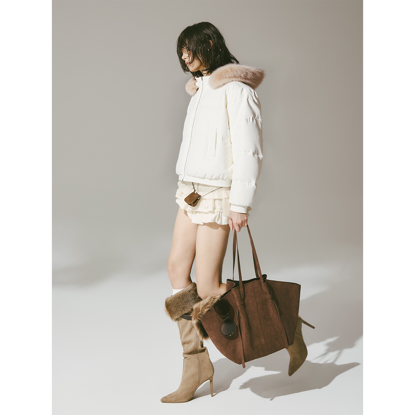 USS毛领连帽羽绒服冬季短款